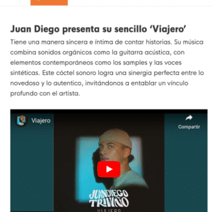 Canal 13 | Nota lanzamiento “Viajero”